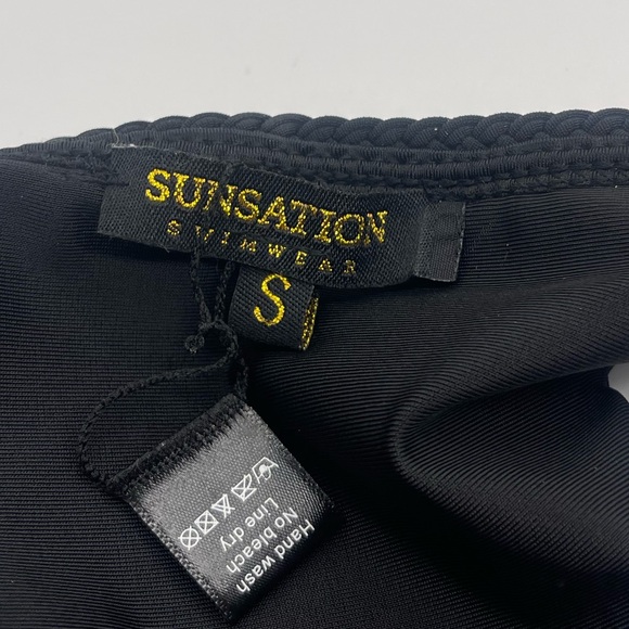 NWT SUNSATION Sexy Black Braided Rope String Bikini Size Small in Black - Picture 4 of 9